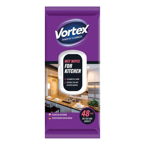 Vlhčené utierky do kuchyne Vortex 48 ks
