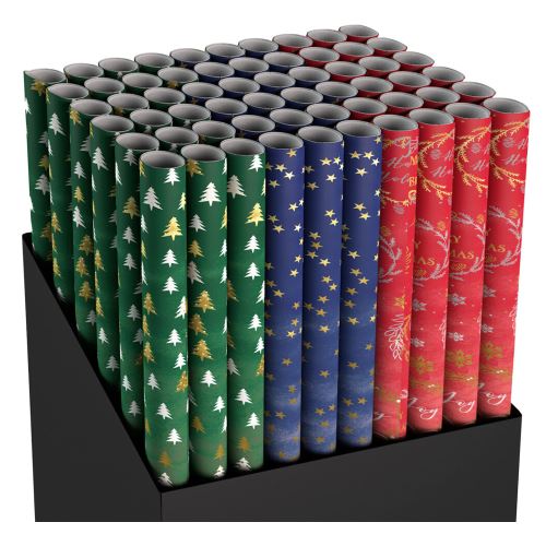 Dárkový balící papír v roli vánoční 70x200 cm (3 barvy/motivy) (1)