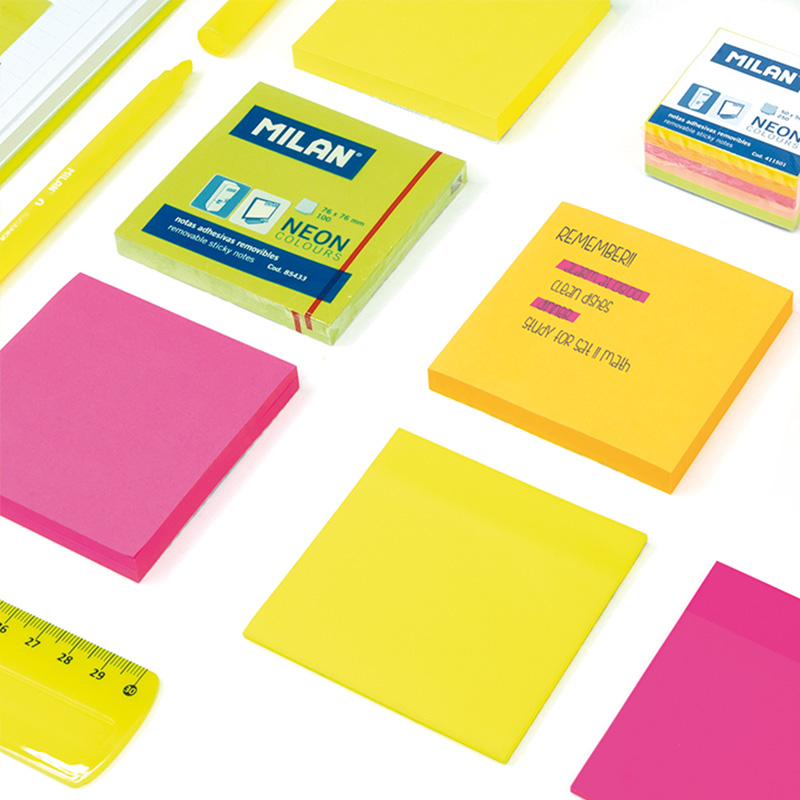 MILAN Blok lep NEON MILAN 76 x 76 mm žlutý