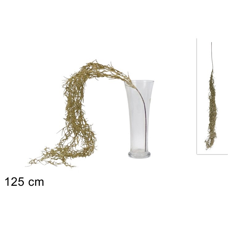 Due Esse Vánoční větvička glitrovaná 125 cm, zlatá barva