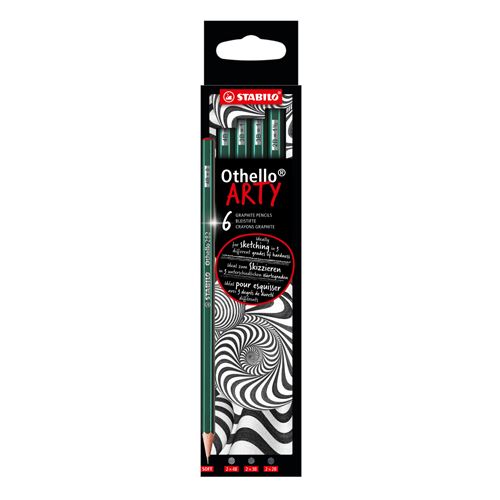 Tužka - STABILO Othello - ARTY - 6 ks balení - měkká tvrdost, každá 2x 4B, 3B, 2B