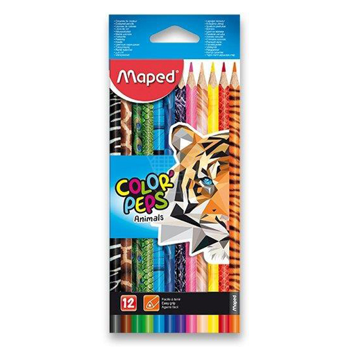 Pastelky trojhranné MAPED "COLOR'PEPS ANIMAL" sada 12 ks