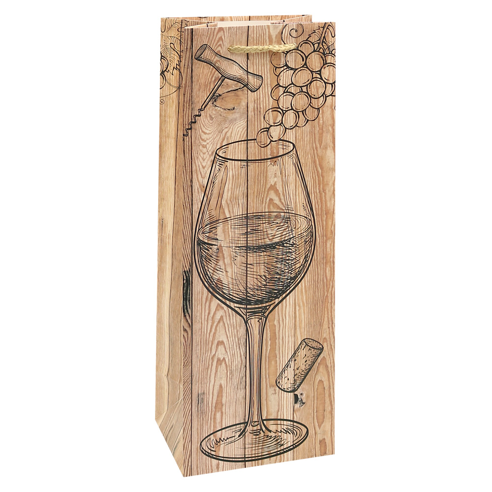 JUNIOR Darčeková taška na fľašu vína 12,5 x 10 x 36 cm (mix /cena 1ks)