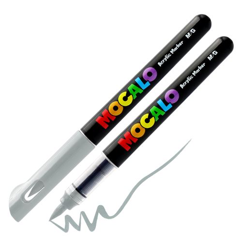 Popisovač M&G MOCALO Acrylic Marker, štětcový hrot - šedý 415