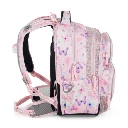 Sada školního batohu BagMaster DOPI 25 A + penál + pouzdro - Butterflies