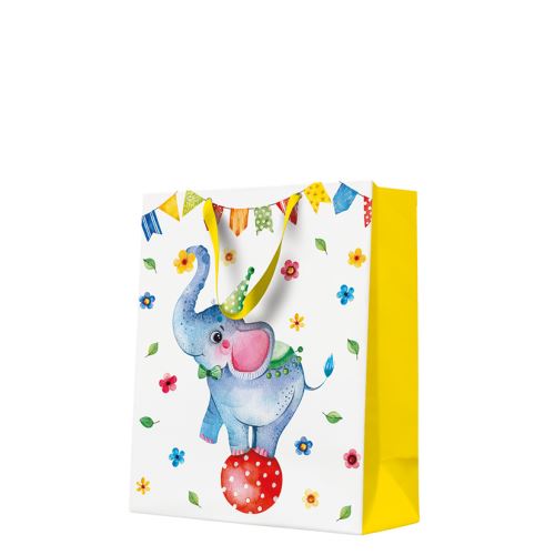 Dárková taška CIRCUS ELEPHANT, velká 26,5x33x13,5 cm