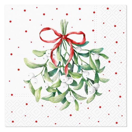 Ubrousky PAW L 33x33cm Mistletoe Magic