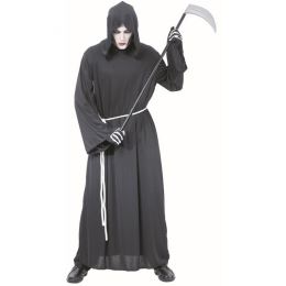 Kostým pro dospělé Grim Reaper (roucho s kapucí, opasek), univerzální velikost Kostým pro dospělé Grim Reaper (roucho s kapucí, opasek), univerzální velikost