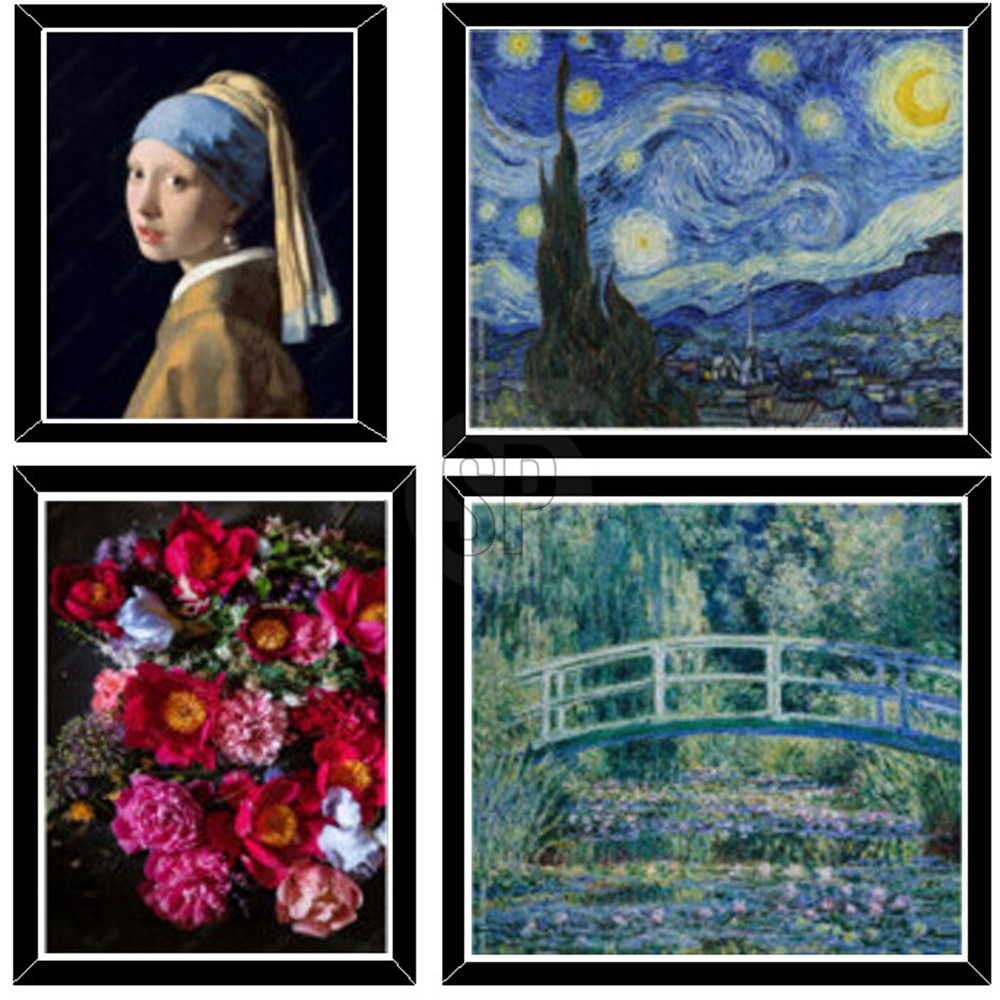 Diamantové malování (s rámem) - 4 různé motivy