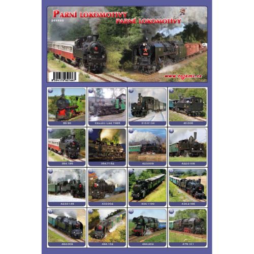 Pexeso A4 Parné lokomotívy