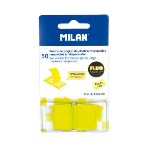 Blok lep MILAN FLUO záložka PVC 45 x 25 mm žltá