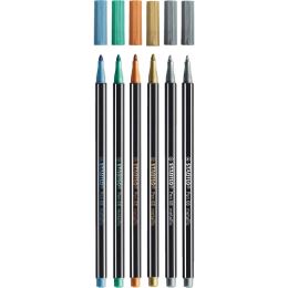 Fixy metalické vláknové STABILO Pen 68 metallic, sada 6 ks, kovové balení závěsné (2)