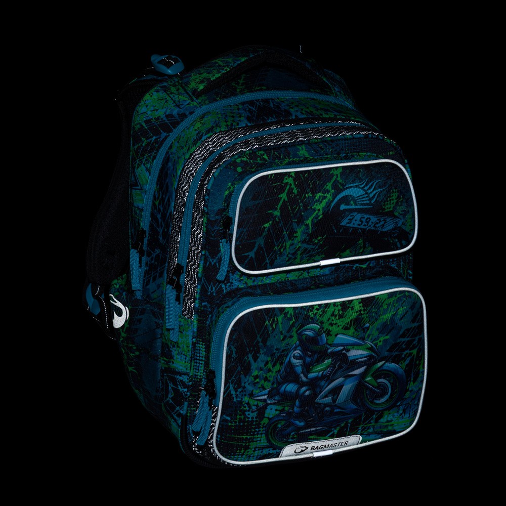 Školní batoh BagMaster DOPI 25 A - Motorka