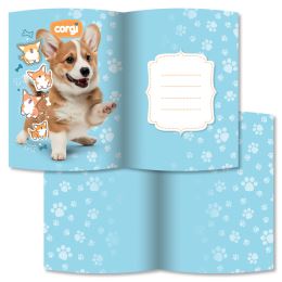 Památník JUNIOR 14x18 cm, 80 list. čistý se zámkem - Corgi (1)