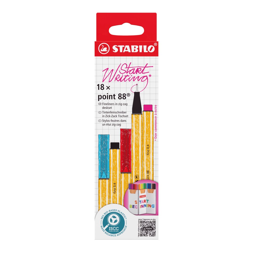 STABILO Jemný liner - STABILO point 88 - 18 ks Zick-Zack deskset - 18 různých barev