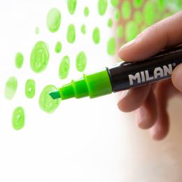 Popisovač MILAN FLUOGLASS -  růžový na okna, sklo, tabule (2)