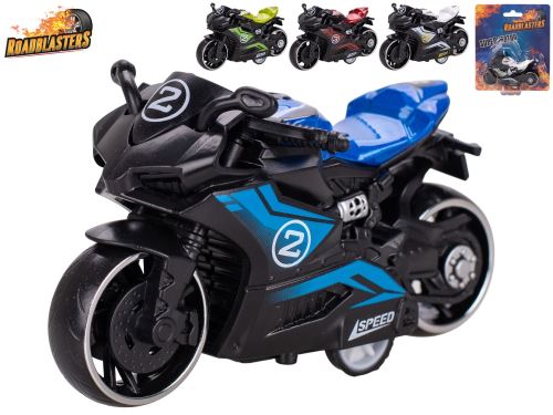Roadblasters motorka 9cm kov zpětný chod 4barvy na kartě