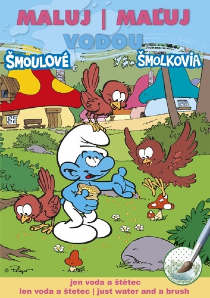 Omalovánka A5 Akim Maluj vodou - Šmoulové