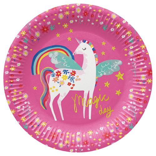 Papírový talíř PAW Eco 23 cm Fairy Unicorn / 8 ks