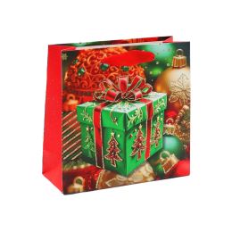 Dárková taška vánoční 14,5x15x6 cm (mix 4 designů - /cena za 1 ks) (1)