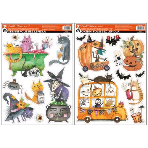 Okenná fólia s glitrami Halloween 29 × 41 cm