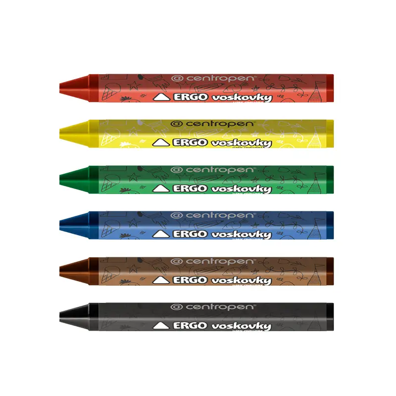CENTROPEN Trojhranné pastelky CENTROPEN 9531/6, průměr 10 mm, omyvatelné, zářivé barvy