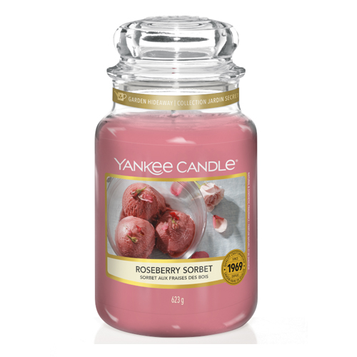 Svíčka Yankee Candle - Roseberry Sorbet, velká 10,7 x 16,8 cm