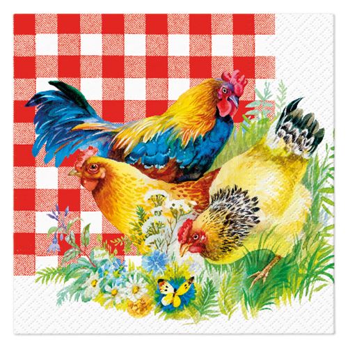Obrúsky PAW L 33x33cm Chicken Couple