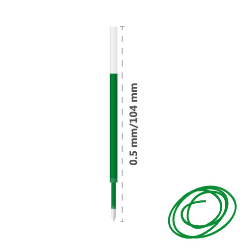 Náplň gelová 205A 0,5mm, zelená 104mm