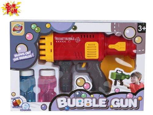 Sun Fun bublifukovač pistole 21cm na baterie s náplní 2ks v krabičce