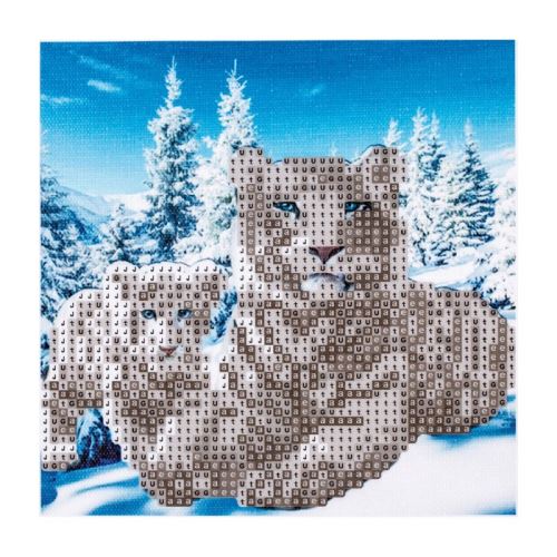 Diamantová mozaika 5D Biely tiger (20x20 cm)