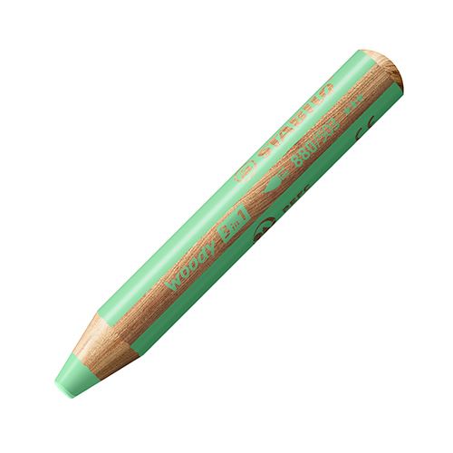 Farbička, vodovka a voskovka - STABILO woody 3 v 1 - pastelová zelená