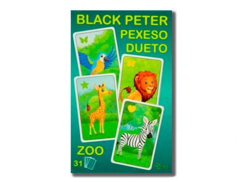 Černý Petr/Pexeso/Dueto ZOO 3v1 7x10,5x1,5cm 31ks v krabičce