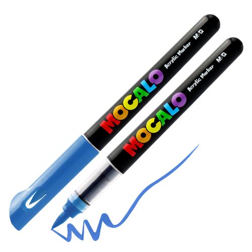 Popisovač M&G MOCALO Acrylic Marker, štětcový hrot - Sky Blue 600