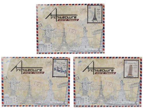 Puzzle 3D slavné stavby 31-51ks 3druhy ve fólii
