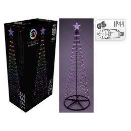 Vánoční stromek kovový 210 cm 370 LED RGB vnější použití