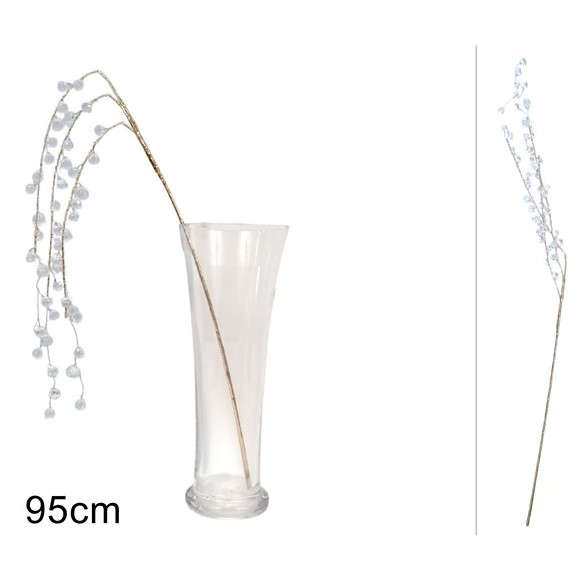Due Esse Vánoční větvička visící 80 cm s akrylovými kamínky