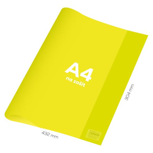Obal na sešit A4 PVC 432x304 mm Neon Color - průhledný/žlutý