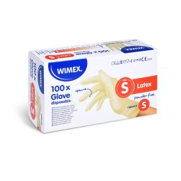 Rukavice latexové bílé, nepudrované S 100 ks (1)