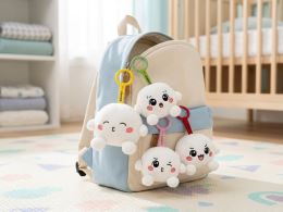 Plush Friends Kawaii Bao knedlíček plyšový přívěsek na klíče 8cm 4druhy 10m+ (1)