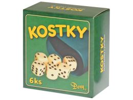 Kostky hrací 16mm 6ks s kelímkem v krabičce (3)
