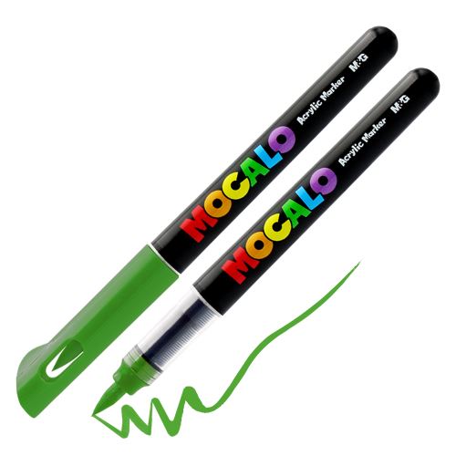 Popisovač M&G MOCALO Acrylic Marker, štětcový hrot - lesní zelená 508