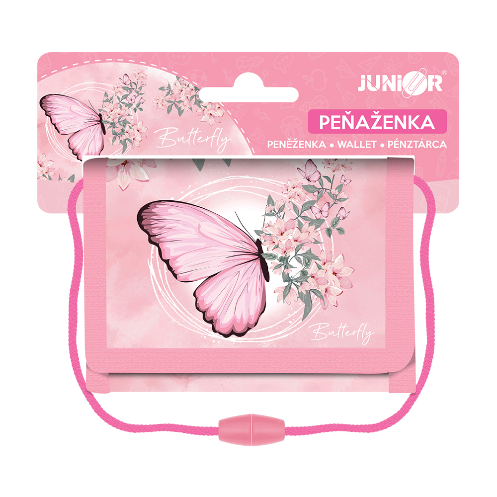 JUNIOR Dětská textilní peněženka JUNIOR S8 Butterfly - motýl