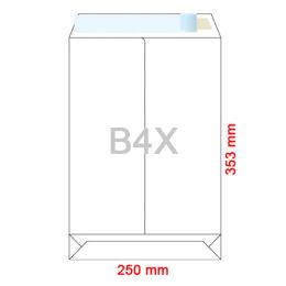 Obálky B4 X 245x352 mm dno tašky bílé, samolepící, krycí páska