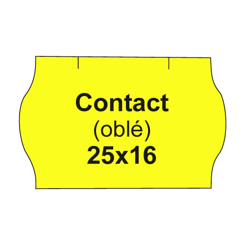 Etikety cen. CONTACT 25x16 oblé - 1125 etiket/kotouček, žluté 40 ks