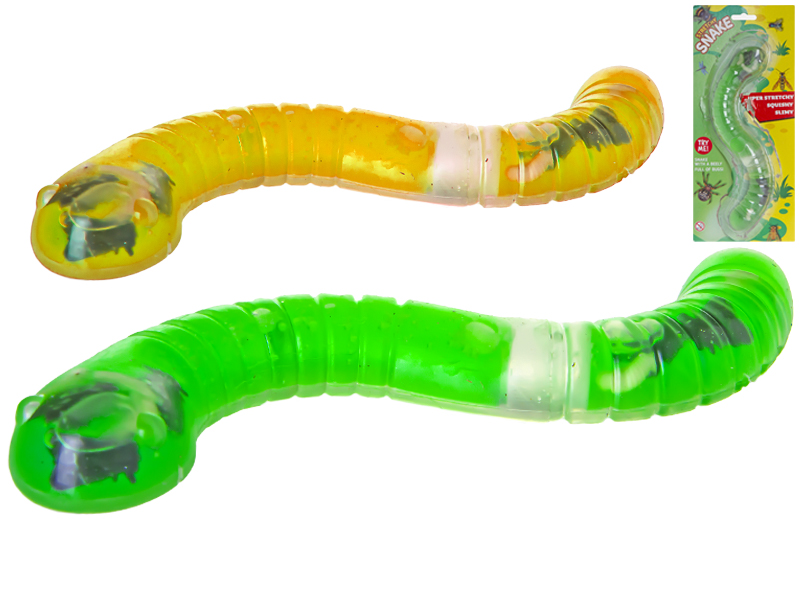 Had strečový 25cm s larvami 2barvy na kartě 2.5x30.0x13.0