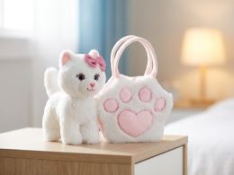 Take Me Home kočka plyšová 20cm s kabelkou 18cm 2barvy 0m+ (1)