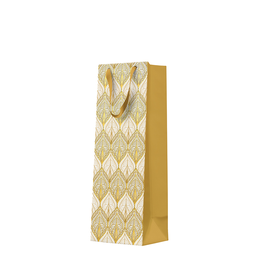 Dárková taška na láhev - Premium ORNAMENTAL GOLD 12x10x37 cm