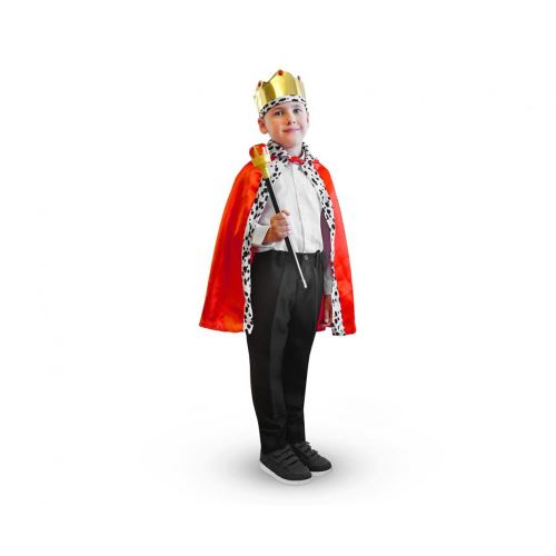 Detský kostým Kráľ (pelerína, koruna, žezlo)