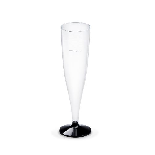 Pohárek krystal na sekt (PS) dvoudílný černa nožka O60mm 0,1L [20 ks]